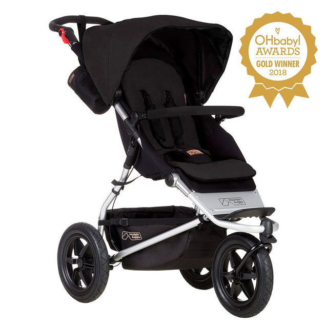 mountain buggy urban jungle  all-terrain buggy OHbaby awards logo 3/4 view shown in color black_black