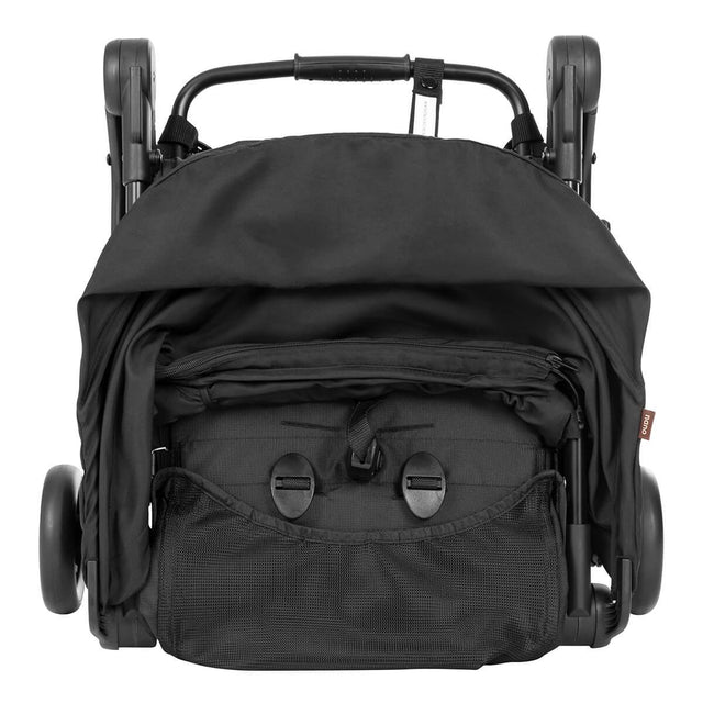 mountain buggy nano  travel buggy en couleur noire montrant la vue de face du compact fold_black