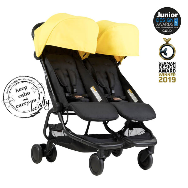 Mountain Buggy nano duo Doppelter leichter Buggy in der Farbe Cyber mit KCCO-Logo Cyber