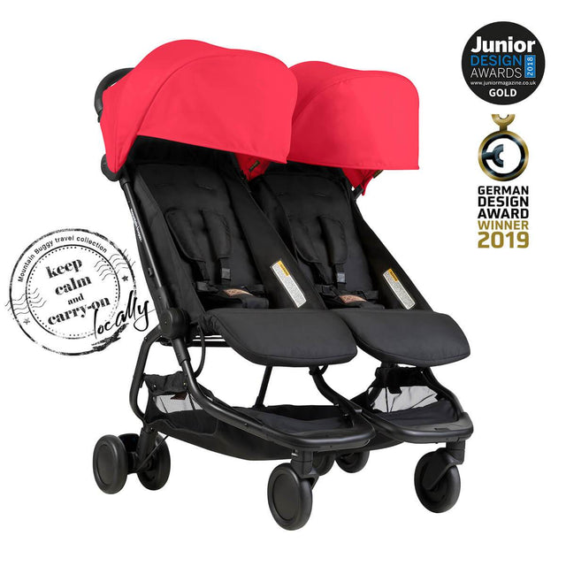 Mountain Buggy nano duo double lightweight buggy is a Junior Design and German Design award winner in colour ruby_ruby