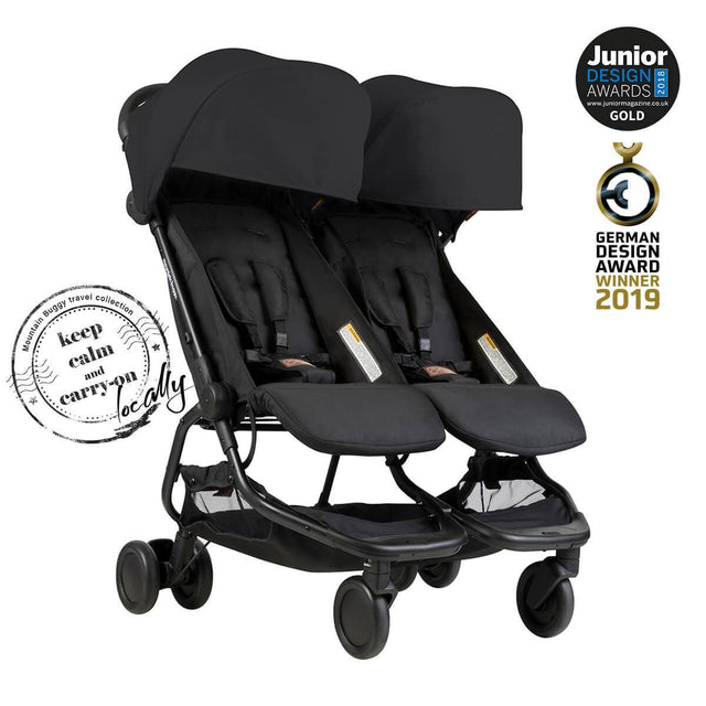 Mountain Buggy nano  duo  silla de paseo doble y ligera es ganadora del premio Junior Design y German Design en color black_black