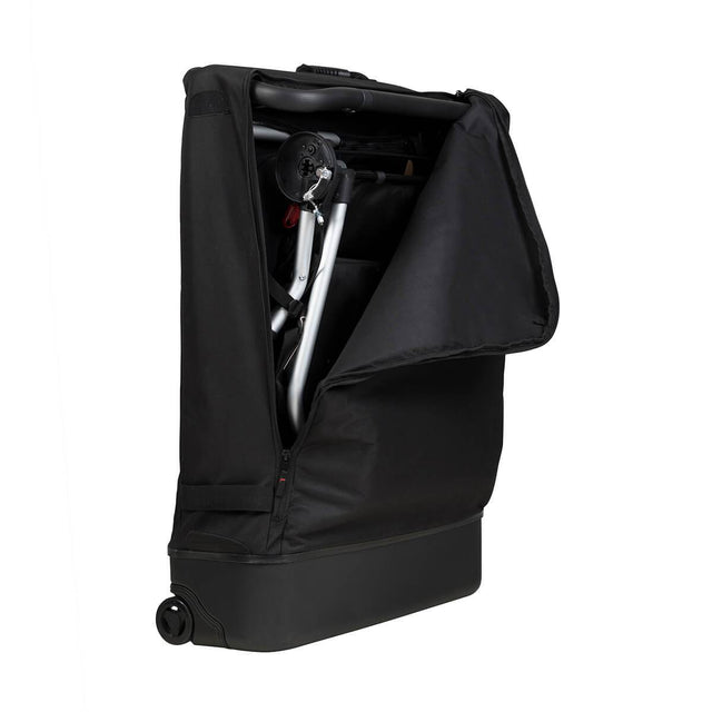Mountain Buggy travel solution XL travel bag avec duet poussette double pliée à l'intérieur en couleur noir_noir