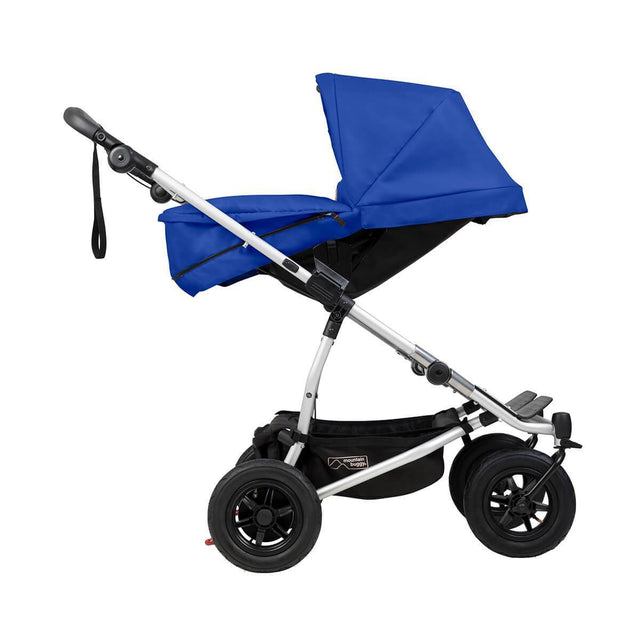 mountain buggy duet double buggy with carrycot plus in parent facing mode side view shown in color marine_marine