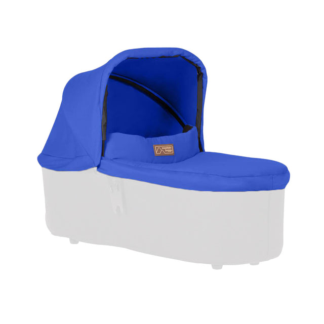 mountain buggy duet carrycot plus in lie flat mode side view shown in colour blue_marine