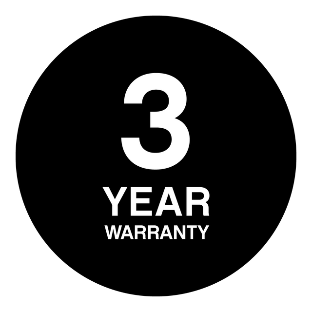 3 Year Warranty