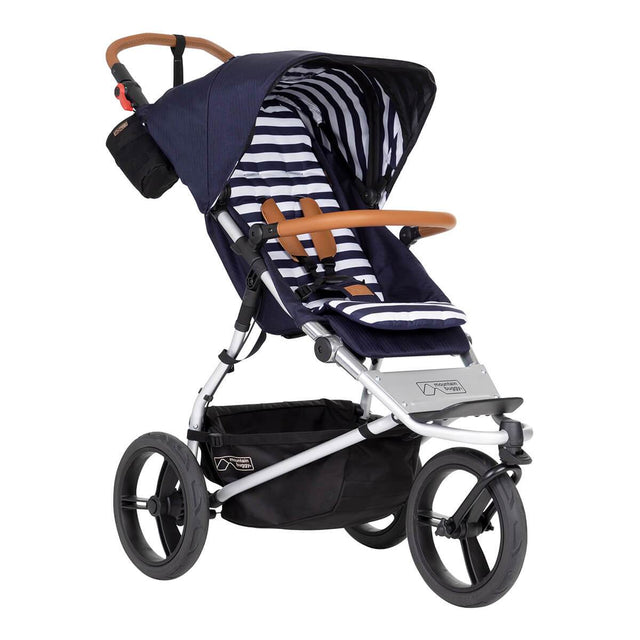 Mountain Buggy urban jungle luxury collection stroller in nautical blue and white stripe colour_nautical