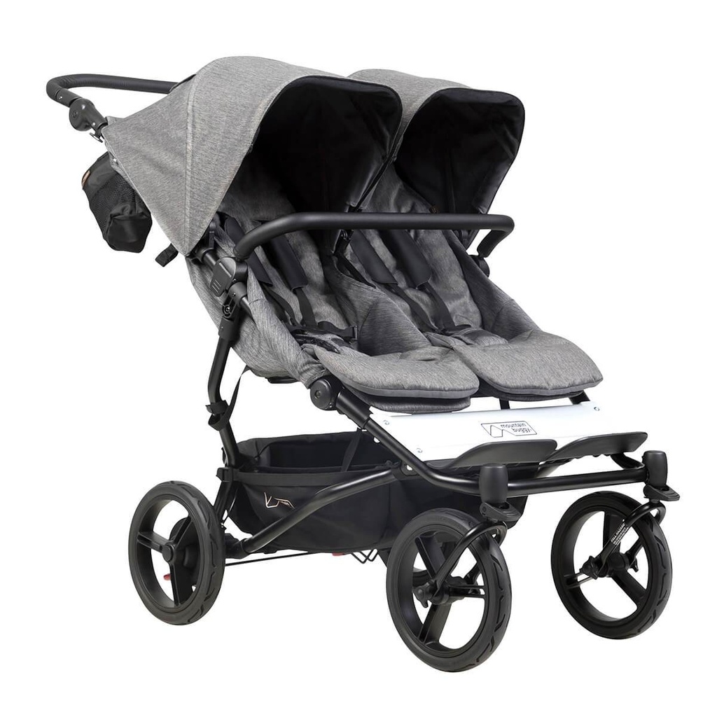 Mountain Buggy luxury duet double stroller with puncture free wheels in colour herringbone_herringbone