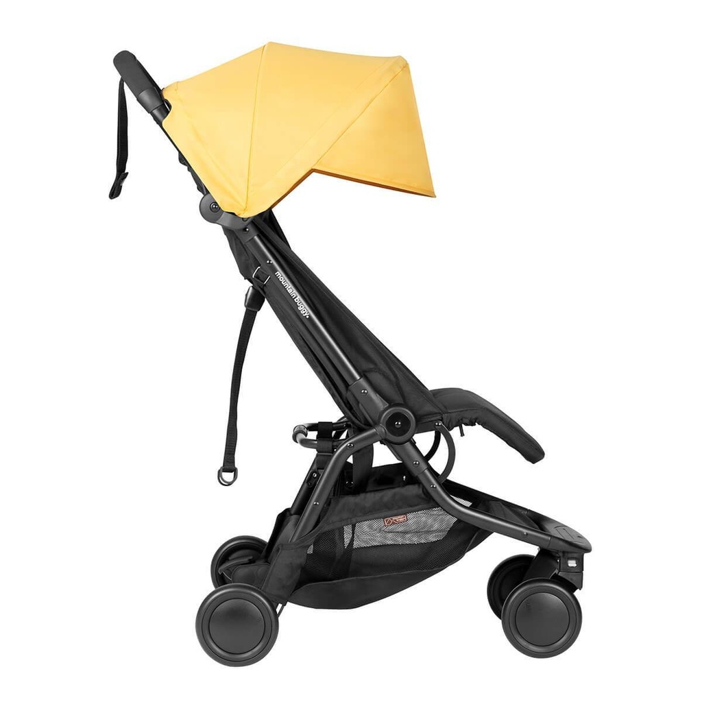 mountain buggy nano travel buggy in colour cyber side on showing upright seat position_cyber