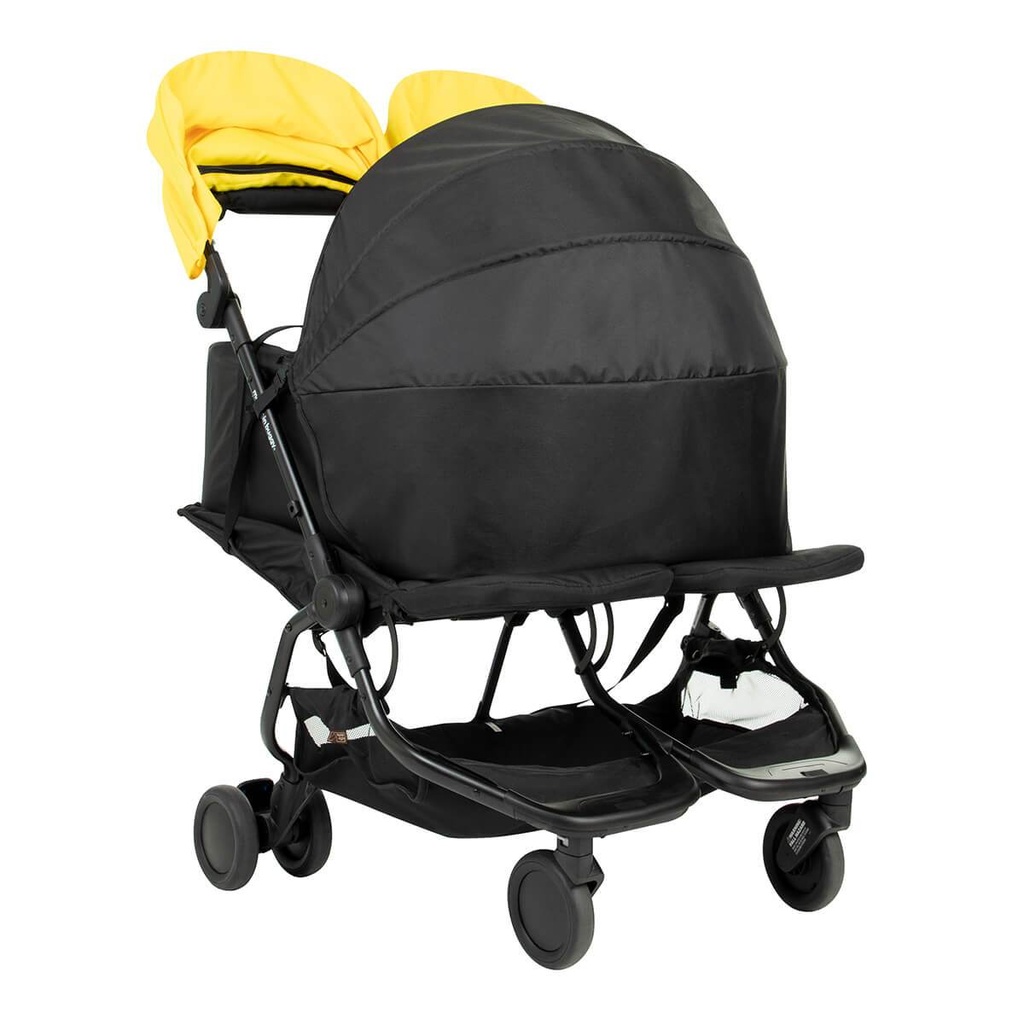 cocoon for twins shown as an example in place on a Mountain Buggy nano duo stroller