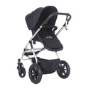 mountain buggy cosmopolitan in parent facing toddler mode with extended sunhood - rear facing 3qtr view - mountainbuggy.com - fabric colour_black